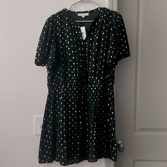 LOFT Metallic Clip Pintucked Flare
Dress - Picture 1 of 7